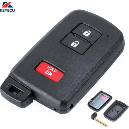 KEYECU Replacement Remote Car Key Shell Case Fob 2+1 Button for Toyota Prius C Land Cruiser Tacoma 2012-2017 (Shell Only)