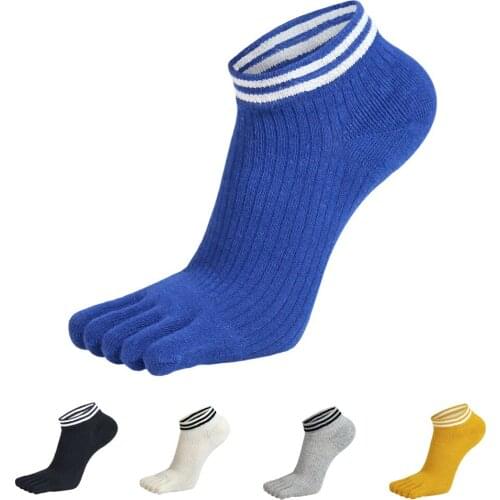 Woman Harajuku Socks With Toes Cotton Candy Color Colorful Young Girl Casual Fashion Stripe Ankle No Show Five Finger Socks