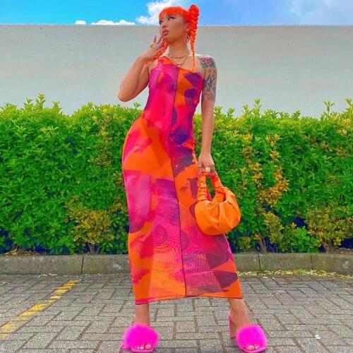 2021 Sleeveless One-Shoulder Asymmetric Bodycon Patchwork Sexy Dress Summer Women Fashion Streetwear Party Club Y2K