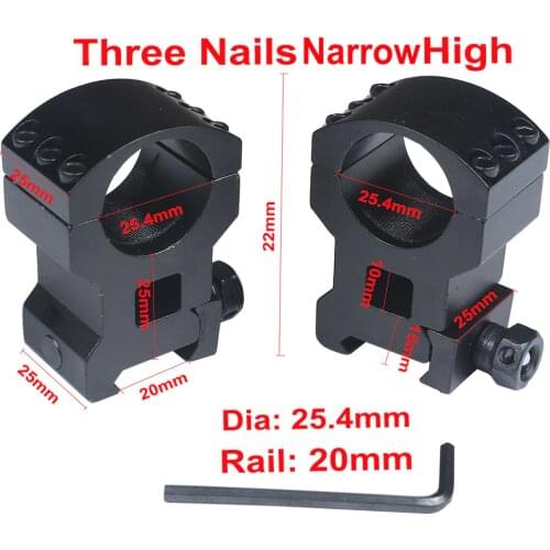 1Pair Scope Mount Low /High Profile 6 Bolts 30mm 25.4mm Ring Weaver 20mm Picatinny Rail Base Rifle Scope Hunting Accessories