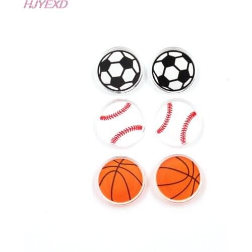 10pcs /lot) 15mm Acrylic Basketball soccer For Earrings (flat back) Laser Cut sports Jewelry Accessories