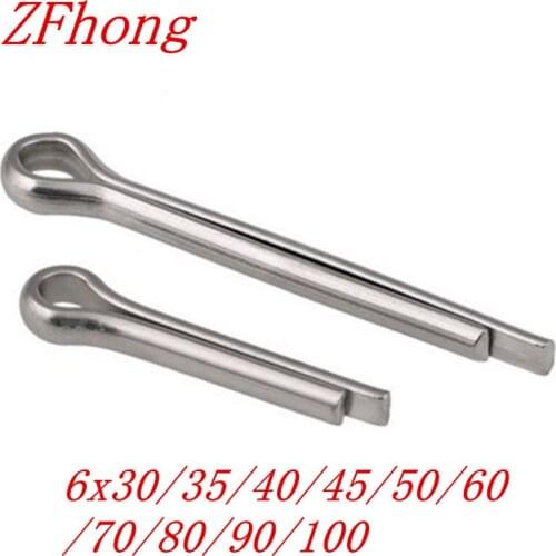 10pcs M6x30/35/40/45/50/60/70/80/90/100 6mm stainless steel spring split cotter pin