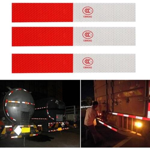10Pcs car Reflective sticker Safety Warning Sign Reflective Conspicuity Adhesive Sticker 30 x 4.5cm car stickers Red+White