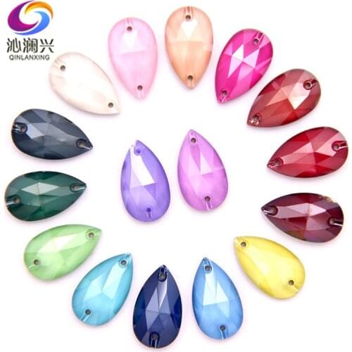 11x18mm 10pcs/lot Drop shape sew on flatback rhinestones,sewing K9 glass crystal stone for Diy/Clothes Crafts/jewelry accessory
