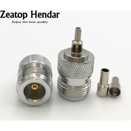 2Pcs Brass N Female Plug wtih Window Soldering Crimp for RG316 RG174 RG178 RG179 LMR100 RF Coaxial Cable Straight Connector