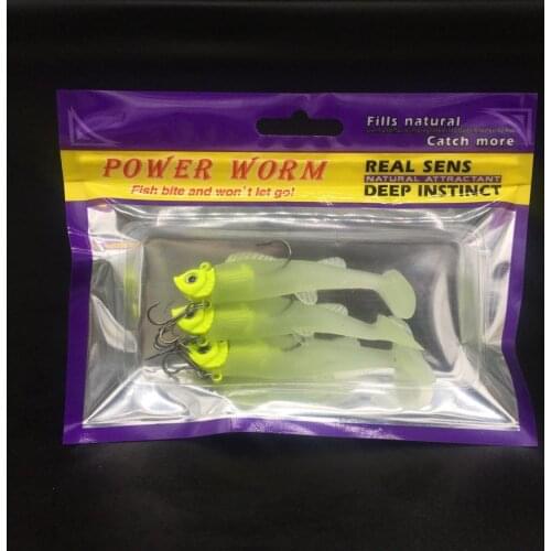 3pcs/bag Soft Worm Lure Grubs Paddle Silicone Isca Plastic Fishing Wobbler Baits Artificial Set Sea