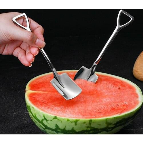 304 creative retro shovel coffee spoon stainless steel dessert spoon watermelon spoon ice cream spoon tip shovel flat shovel