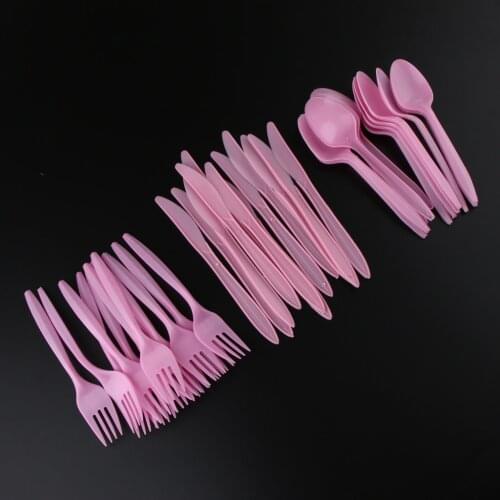 36/Set Plastic Cutlery Knives Forks Spoons Kids Birthday Party Tableware