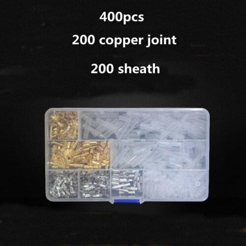 400PCS Male and Female Matched Terminal Boxes of 4mm Bullet Head Seat 4 Plug / Socket Sheath