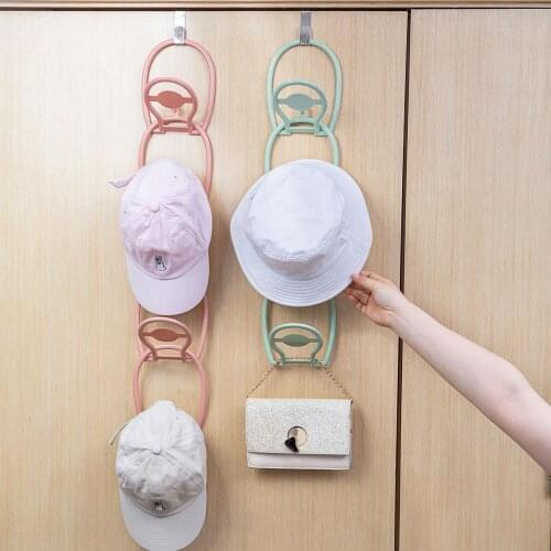 6PCS Multi-function Hat Hanger Behind The Door No Punching Multilayer Hook Rack Household Scarfs and Bags Storage Rack