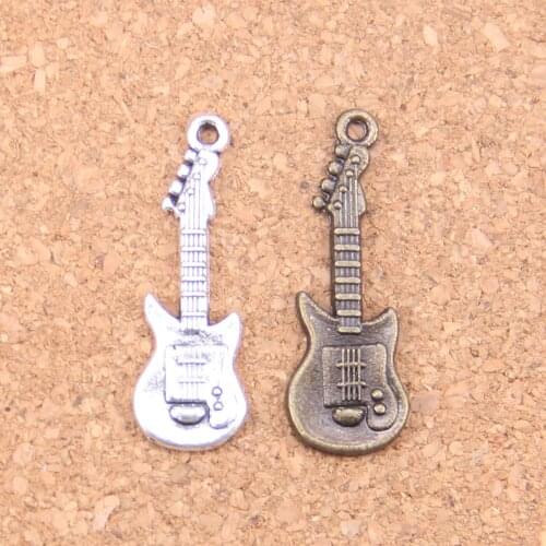 68pcs Charms electic guitar 35x12mm Antique Pendants,Vintage Tibetan Silver Jewelry,DIY for bracelet necklace