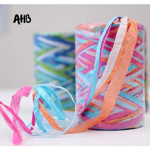 80M/Roll Rope Arts Craft 4Color Mixed Lafite Grass Paper Rope For DIY Gift Box Wrapping Decorative Material Handmade Accessories