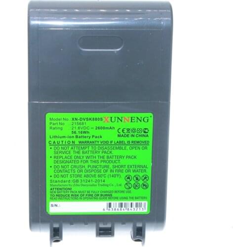 XunNeng 215681 215866-01/02 Battery for Dyson V8 V8 Animal V8 Absolute V8 range V8 Animal Exclusive V8 Absolute Cord