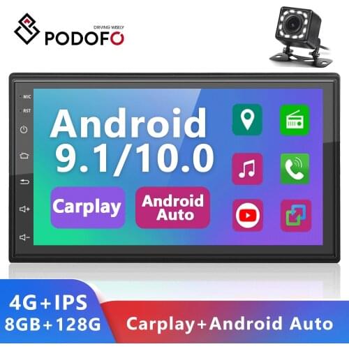 Podofo 2 Din Android Car Radio Universal 2.5D GPS Multimedia Video Player For Volkswagen Nissan Hyundai Kia Toyota Passat