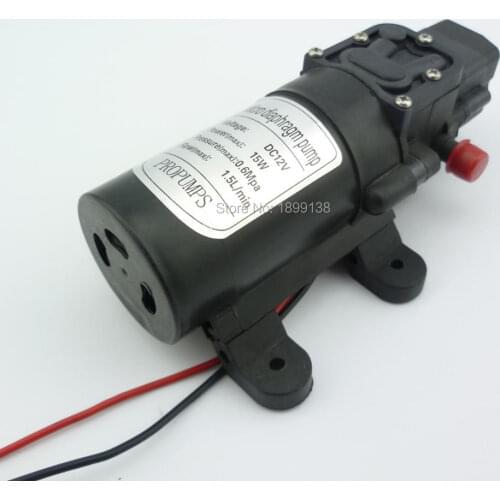 1.5L/min automatic pressure switch type 15W High pressure self priming diaphragm dc 12 volt small cheap water pump