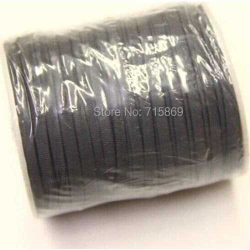 Free Ship 5mm 20meter / Row Black Elastic lycra cord Stitched round lycra cord Lycra strip