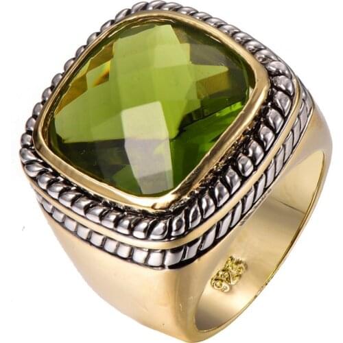 Factory price Huge Peridot Gold Filled Beautiful Ring Free Shipping Size 6 7 8 9 10 F1314