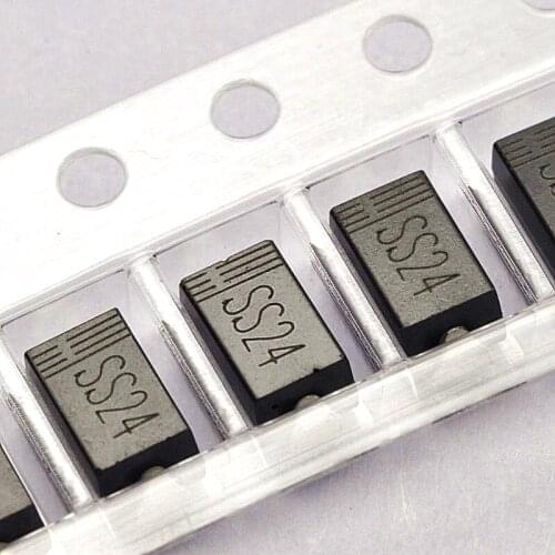 100pcs/ SCHOTTKY DIODE SS24 2A 40V SMA SR240 DO-214AC SMD free shipping