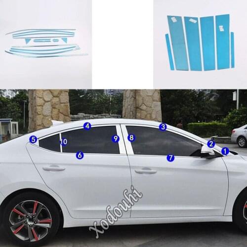 For Hyundai Elantra Avante 2016 2017 2018 2019 2020 Car Stainless Steel Glass Window Garnish Pillar Middle Column Trim Stick
