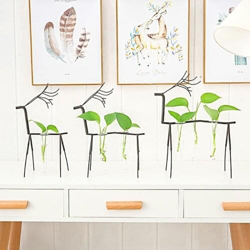 Hydroponic Home Decor Creative Nordic Type Glass Vase Transparent Water Flower Plant Office Desktop Decoration Small Ornaments