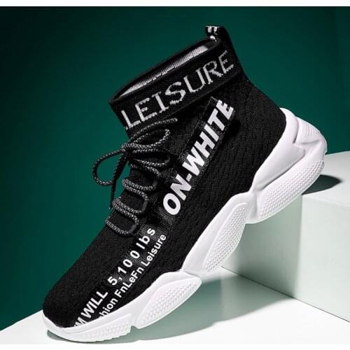 Men sneakers fashion casual breathable comfortable womens light large size sports walking flying socks vulcanized shoes
