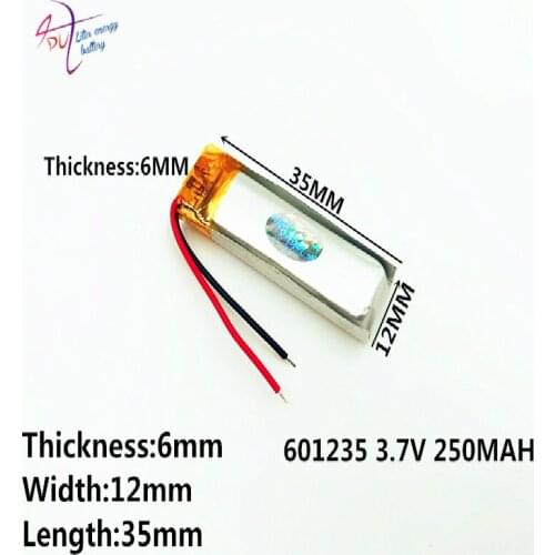 Liter energy battery Size 601235 3.7v 250mah Lithium Polymer Battery With Board For Mp3 Mp4 Mp5 Gps Digital Products