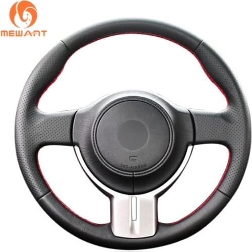 MEWANT Black Artificial Leather Car Steering Wheel Cover for Toyota 86 GT86 Subaru BRZ Scion FR-S FRS 2012 2013 2014 2015-2016