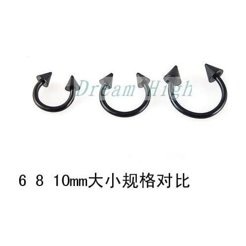 Wholesale Black Titanium Ear Piercing Eyebrow Ring Lip Rings 316L Surgical Steel Promotional Gift Size Can Choose