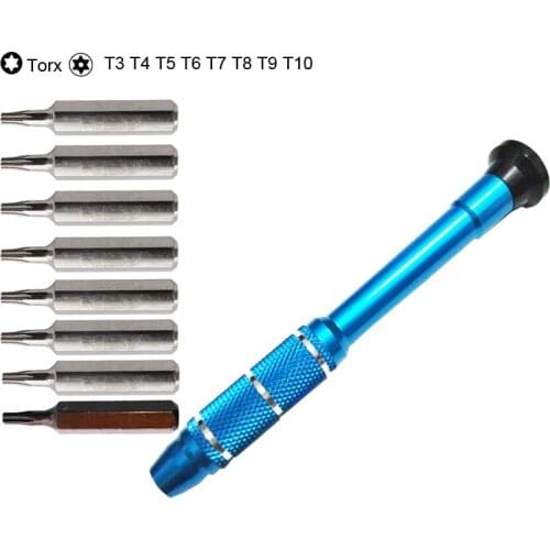 8 in 1 Torx Screwdriver T3 T4 T5 T6 T7 T8 T9 T10 Torx Security Screw Driver opening for Macbook Air Retina Inner torx screws