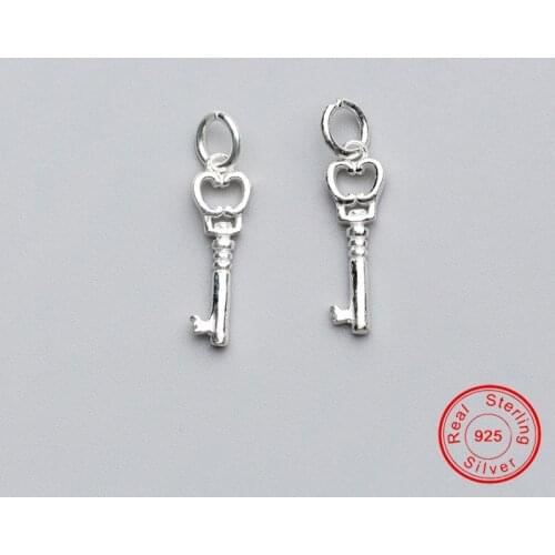 UQBing 100% 925 Sterling Silver Heart Key Pendant Charms For DIY Necklace Jewelry Making Findings Crafts Accessories