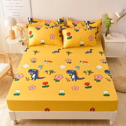 Cartonn Bed Linens Mattress Cover For Bed Quilted Fitted Sheet Set Cute Hot Style Bed Sheet Bedspread Full King with Pillowcase