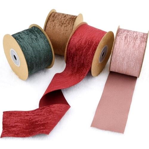 5m/lot) New 50mm Suede Cloth Stain Ribbon for Home Decorations Bouquet Gifts Packing Supplies Bow DIY Lace Ribbons