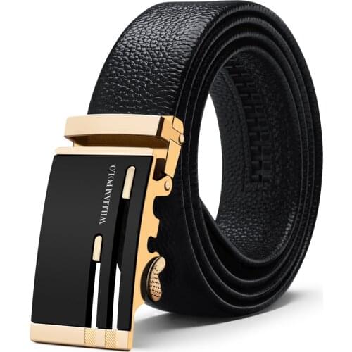 2019 New Mens Belt Cow Leather Belt Top Luxury Brand Automatic Buckle Waist Belt Black Genuine Leather Belts For Men