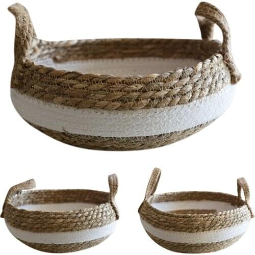 Foldable Natural Seaweed Weaving Flower Pot Seagrass Wicker Basket Flower Plant Home Decor Garden Storage Basket