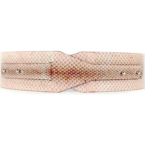 TRENCADIS. Womens Snake Leather High Belt