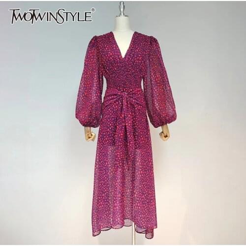 Летние платья с длинным рукавом TWOTWINSTYLE China At AliExpress