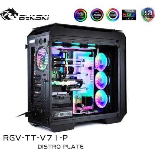 BYKSKI Waterway Board RGV-TT-V71-P For Thermaltake View 71 Computer Case, Distro Plate Water Cooling Solution