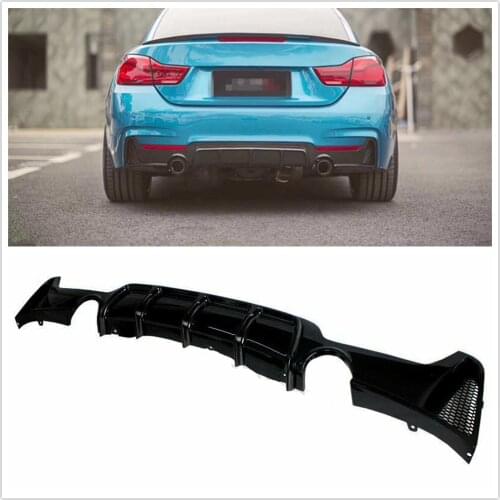 Rear Bumper Diffuser Lip Dual Exhaust Tip For BMW F32 F33 4 Serie Glossy 2014 2015 2016 2017 2018 2019