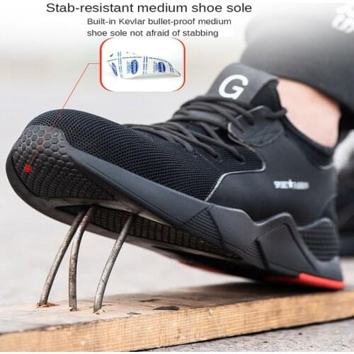 Safety Shoe Boots New Men Work Safety Shoes Steal Toe Safety Shoes Sneaker Large Size 48 Size Sports Light Shoes New 2021