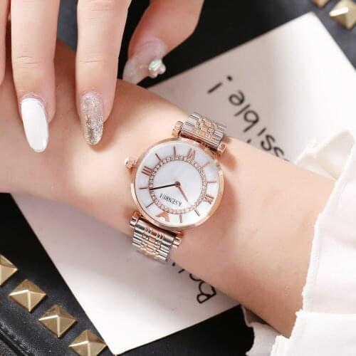 KSENRUI Fashion Relogio Feminino Quartz Stainless Steel Luxury Woman Watch 2019 Waterproof Rhinestone Rose Gold Ladies Watch