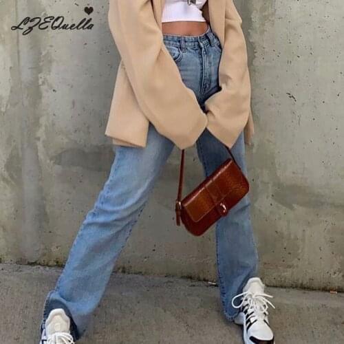 2021 High Waist Loose Comfortable Jeans For Women Plus Size Fashionable Casual Straight Pants Mom Jeans Washed Boyfriend Jeans