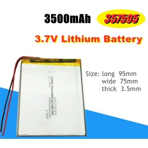357595 4000mAh 3.7V lithium polymer battery for tablet pc MP4 MP5 rechargeable battery