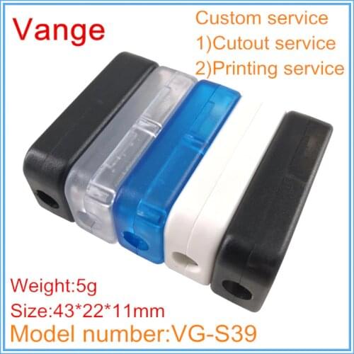 5pcs/lot injection plastic material cases IP54 ABS plastic enclosure boxes for cable transformer housing 43*22*11mm