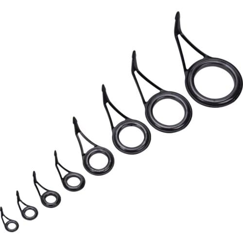50Pcs/Set Ceramic High Carbon Steel Fishing Rod Guides Tip Fish 6#-30# Pole Parts Repair Kit Line Rings Eyes Set Rings Frame