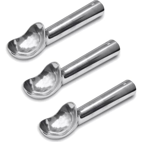 Nonstick Anti-Freeze Aluminum Ice Cream Scoop,2 Oz Aluminum Ice Cream Spoon, Ice Cream Ball Digger Spoon,3 Pack,Silver