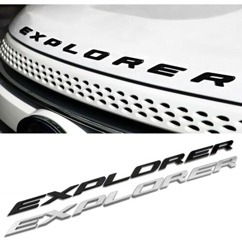 Car Chrome Bonnet Emblem Badge 3d Logo Alphabet Sticker For Ford Explorer Accessories Car Styling Exterior Decoration Auto Decal