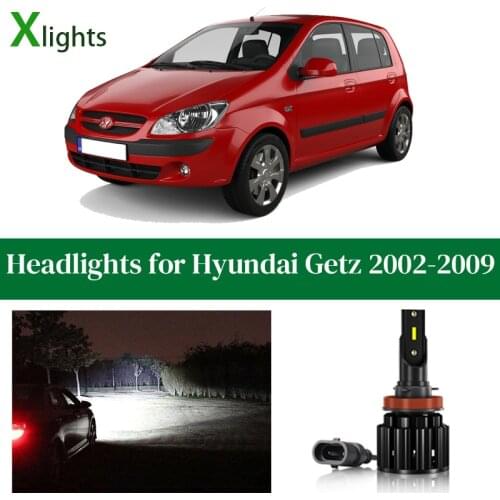 Car Bulbs For Hyundai GETZ 2002 2003 2004 2005 2006 2007 2008 2009 LED Headlight Bulb Low High Beam Lamp Auto Light Accessories