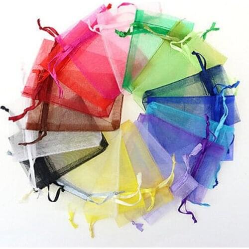 Free ship! 5x7cm 2000piece Mix Color Wedding Christmas Gift Organza Bags Gift Pouches