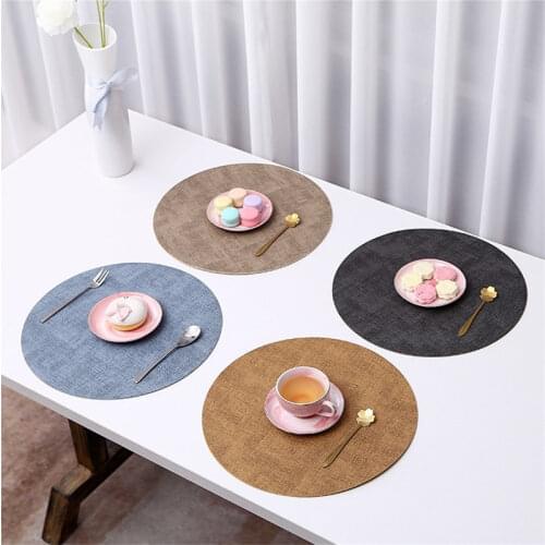 Double Sided Texture Leather Placemat Tableware Pad Oil Water Resistant Heat Insulation Non-Slip Tablemat for Kitchen Washable