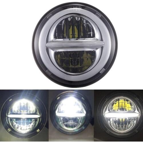 1PC 5 3/4" 5.75Inch Round LED Headlight for Dyna Sportster XL 1200 883 H4 Black Chrome Hi Low Headlamp Motorcycle Accessories